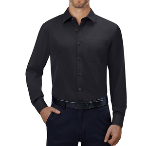 Men's Sustainable <b>White</b> Cotton <b>Flannel</b> Stand Collar Anti-Wrinkle Dress Shirt with Custom Logo - Product Image 4