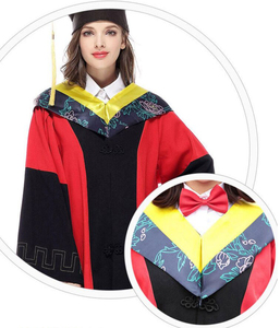 Vestido de Graduación Azul para Mujer con Cuello Bordado y Birrete para Ceremonia, Ropa de Actuación para Adultos - Product Image 5