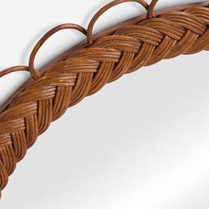Espejo de pared redondo de ratán tejido a mano con borde decorativo en forma de lazo, decoración boho para el hogar, para hoteles, cafeterías, proveedor mayorista sostenible. - Product Image 2