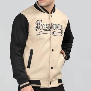 Blouson de baseball tendance à col montant brodé en tissu de laine confortable à séchage rapide – Prix abordable - Product Image 1
