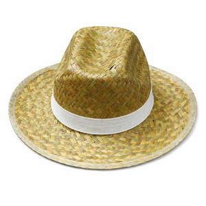 100% Eco Friendly Natural Grass <b>Straw</b> Cowboy <b>Hat</b> Beach <b>Hat</b> Travel Custom Design Logo Ribbon Hand Embroidery Fishing Vietnam - Product Image 5