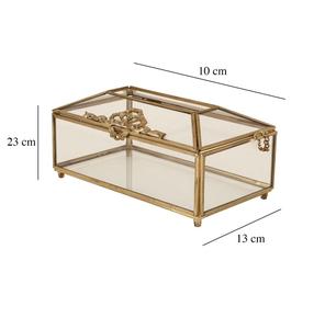 Portapañuelos de latón y vidrio de diseño antiguo para muebles de sala de estar - Product Image 3