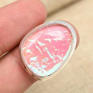 Bague en argent sterling 925 incroyable, faite à la main, avec opale triple rose, cadeau d'anniversaire pour elle - Product Image 5