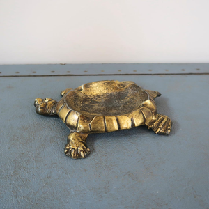 Cendrier vintage en laiton massif en forme de tortue, plat de rangement tortue de mer - Product Image 5