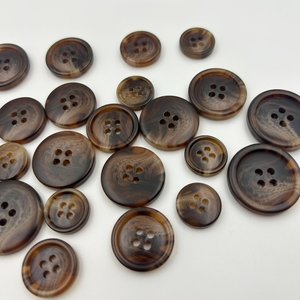 High Quality Custom Round 4-Hole Buffalo Horn Animal Style Durable <b>Handmade</b> Sewing Buttons for <b>Clothes</b> Shirt Suit - Product Image 4