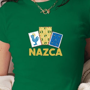 เสื้อยืดสั้นสำหรับผู้หญิงดีไซน์วัฒนธรรม Nazca peru - Product Image 2