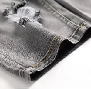 Summer Streetwear Straight Custom Jorts Baggy Distressed Dark Washed Cotton Denim Shorts Men Vintage Fashion Jeans Men Shorts - Product Image 6