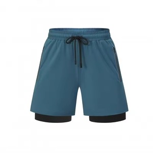 Pantalones Cortos Deportivos 2 en 1 para Hombre, Ligeros, Transpirables, de Cintura Elástica, Doble Capa, para Correr, Gimnasio - Product Image 1