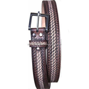 Cinturón Vaquero Occidental de Cuero Vacuno 100% Americano con Diseño de Ondas Talladas a Mano, Fabricante Líder para Hombres y Mujeres - Product Image 5