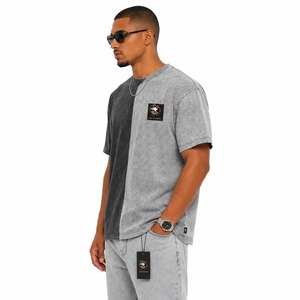 เสื้อยืดโอเวอร์ไซส์ผู้ชาย คอโอ ทรงหลวม สไตล์สตรีทแวร์ ผ้าฝ้าย 100% ล้างแบบวินเทจ ย้อมสีแบบแอซิดวอช ป้องกันรอยยับ แบบสั่งทำพิเศษ - Product Image 2