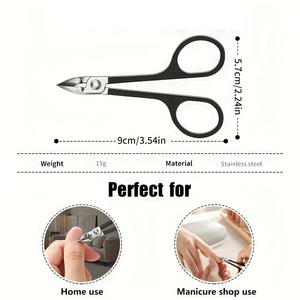 Ciseaux à ongles professionnels personnalisés pour manucure et pédicure avec manche en céramique, lame droite, outil de beauté en acier inoxydable - Product Image 2