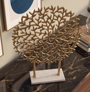 Metal Tree Sculpture High Quality Gold Color Finishing Antique Tree Sculpture Decorative Aluminium <b>Object</b> for Home Decor - Product Image 2