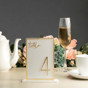 Modern Metal <b>Table</b> Number Stands with Place <b>Card</b> Holder for Event Decoration - Product Image 1
