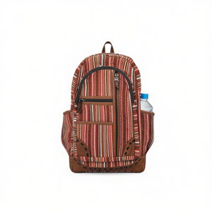 Mochila de Algodón Hecha a Mano con Forro de Poliéster y Cierre de Cremallera, Estilo Bohemio, Capacidad de 20-35L para Uso Diario - Product Image 2