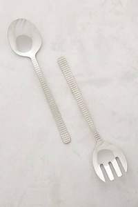 Cuchara y tenedor para ensalada de metal duradero con superficie pulida para recepción de bodas y servicio de hotel - Product Image 2