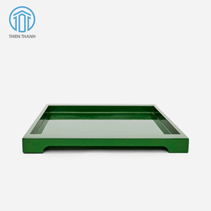 Plateau en MDF laqué fait main en gros, plateau décoratif de luxe vert, plateau personnalisé pour hôtel et restaurant, plateau coloré OEM - Product Image 3
