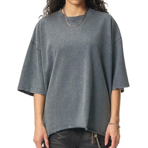 Camiseta de Hombre Vintage 100% Algodón, Corte Holgado, Diseño Liso, Manga Corta, 350g, Lavada, Corte a Mano - Product Image 1