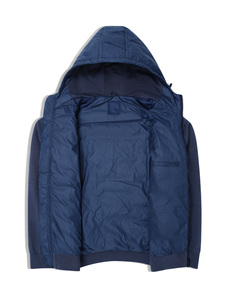 Collection Hiver Hommes : Blousons matelassés à capuche bleu marine, chauds, légers, respirants, sur mesure, mode hiver moderne - Product Image 3