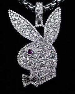 Custom Rabbit VVS Moissanite Diamond Pendant Hip Hop Rapper Bling Pendant Pass Diamond <b>Tester</b> Pendant Animal Pendant For Men's - Product Image 1