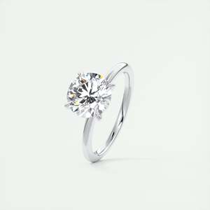 Anillo de compromiso solitario Eagle Claw con diamante redondo cultivado en laboratorio de 2.00 quilates en oro blanco de 14k - Product Image 1