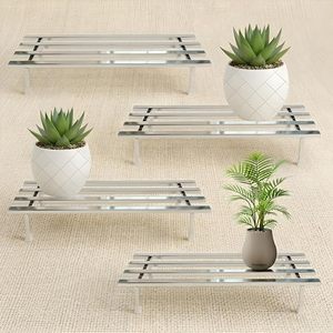 Minimalist metal Flower <b>Pot</b> Glazed White Indoor <b>Plant</b> stand for Desktop Greenery - Product Image 6