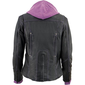 Chaqueta de Motociclista Casual de Cuero Negro Premium para Mujer SAMROZ SPORTS - Product Image 4