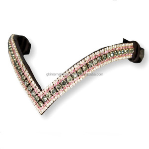 New <b>Top</b> Quality Handmade 100% Genuine Leather Equestrian Horse brow band With <b>Crystals</b> Wholesale Manufacturer 2026 - Product Image 4
