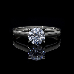 Anillos Unisex Personalizables de Diamante Cultivado en Laboratorio con Certificación IGI, Clásicos, Chapados en Rodio, Oro Amarillo de 14K, 1CT, Regalo de Aniversario con Diseño de Tulipán - Product Image 1