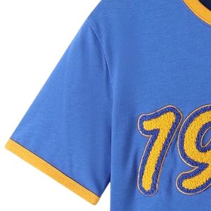T-shirt Sigma Gamma Rho 1922 en chenille bleu roi avec bordure dorée, manches courtes, coton doux, coupe élégante et de qualité supérieure - Product Image 4