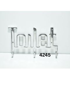 Wholesale Supply Toilet Wall <b>Hook</b> Rack Modern Aluminium Bathroom Key & <b>Towel</b> Holder Bold Letter Wall Mounted <b>Hooks</b> For Sale - Product Image 5