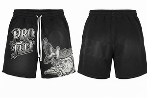 ผู้ผลิต Pro Felt ขายส่ง กางเกงขาสั้นลำลองสตรีทแวร์ผ้าฝ้าย 100% สกรีนลายตามสั่ง เอวยางยืดพร้อมเชือกผูก - Product Image 2