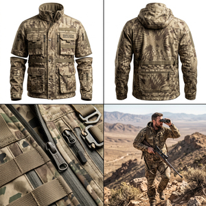 MALUZA INDUSTRIES Wholesale Mens <b>Waterproof</b> <b>Camo</b> Softshell Hunting <b>Jacket</b> Thermal Summer Windproof Breathable Outdoor Sports - Product Image 5