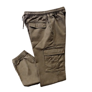 Pantalon cargo jogger pour homme, vente en gros OEM, multi-poches, taille élastique droite, imperméable, respirant, 100% coton et élasthanne, streetwear - Product Image 1
