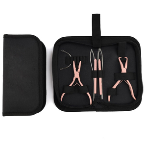 Wholesale Professional Stainless Steel Matte Customized Color Hair Extension Tools Kit for Micro Nano Ring Loop <b>Pliers</b> <b>Set</b> - Product Image 2