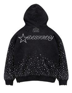 Sweat-shirt court à capuche en molleton gris oversize pour femme, style streetwear, avec logo frontal, décontracté, pour l'hiver, OEM - Product Image 6