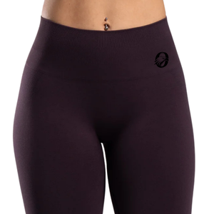 Leggings de compression sans couture taille haute Deep Plum pour femme, idéaux pour la gym, le fitness, le yoga, la course à pied, l'entraînement, résistants aux squats, extensibles dans quatre directions - Product Image 5