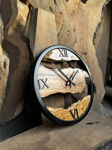 Natural Wood Live Edge Wall <b>Clock</b>, Rustic Wooden Statement <b>Clock</b>, Handmade Home Decor, Metal Frame Timepiece, Farmhouse Wall Art - Product Image 4