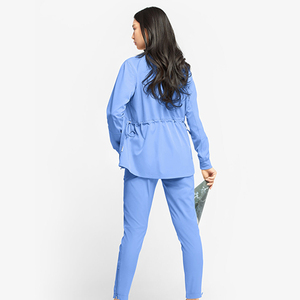 Blouson d'échauffement à fermeture éclair sur le devant, manches longues, uniformes d'hôpital, blouses médicales, vestes d'allaitement extensibles dans les quatre sens pour femmes, vente en gros - Product Image 5
