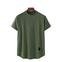 T-shirt unisexe en jersey tricoté 100 % coton, couleur unie, respirant, coupe ample, col rond, manches courtes, anti-plis, décontracté