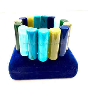 Pulsera de joyería de moda de resina de ángulo hecha a mano de alta calidad para mujer, hebra de Color DE MARCA DE LA India, artesanía de resina - Product Image 1