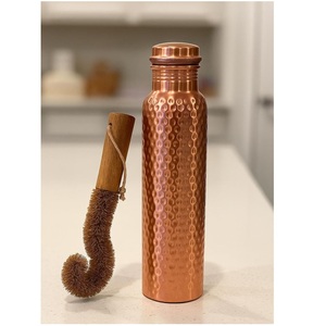 <b>Bulk</b> gift <b>bottle</b> supplier Copper <b>Water</b> <b>Bottle</b> With Lid Portable Travel Flask Minimalist Design - Product Image 4