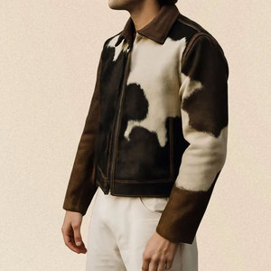 Chaquetas de cuero de cabra marrón personalizadas para invierno, chaquetas de cuero genuino para hombre y mujer, a la venta, a la moda. - Product Image 3