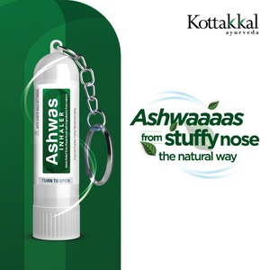Arya Vaidya Sala Kottakkal Ashwas Inhaler Spray Herbal pour le Soulagement Nasal des Adultes avec Porte-clés Intégré - Product Image 2