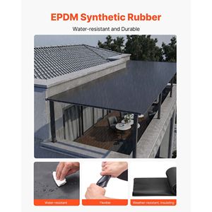 Membrana Impermeable de Caucho EPDM de 45 Mil, Rollo de 10 x 15 pies, Resistente a la Intemperie, Larga Vida Útil, Soporta Temperaturas Extremas - Product Image 4