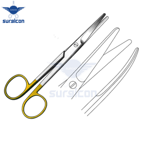 กรรไกร Mayo ขนาด 14.5 ซม. / 5-3/4 นิ้ว ปลายทู่โค้ง สีทอง TC สำหรับผ่าตัดและทางการแพทย์ ความแม่นยำสูง - Product Image 6