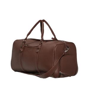 Sac de voyage en cuir véritable marron uni de luxe avec poignées supérieures et caractéristiques de durabilité - Product Image 2