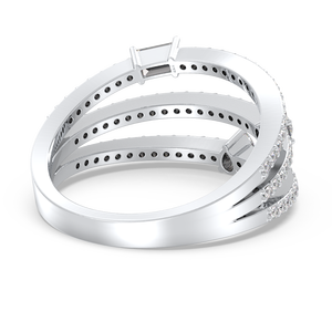 Bague de fiançailles REYES au design classique en argent sterling 925 plaqué rhodium avec moissanite, bijoux fins pour femmes, exquis pour mariage - Product Image 4