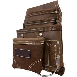 Sac à outils en cuir de qualité supérieure – Conception multi-poches durable pour le rangement professionnel des outils - Product Image 2