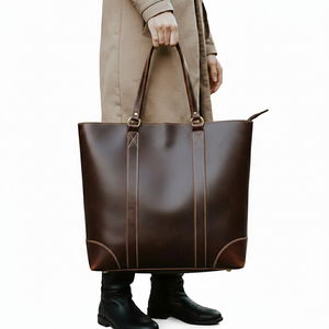 Bolsos de Mano de Cuero Genuino Personalizados al por Mayor para Mujer, Nueva Bolsa de Hombro de Gran Capacidad, Cierre de Cremallera, Precio Razonable en Oferta - Product Image 5