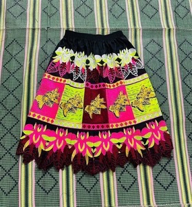 Custom 100% Cotton <b>Summer</b> Floral Eco-Friendly 3D Embroidery Preppy Style Knee-Length Natural Waistline Adult Women's <b>Skirt</b> OEM - Product Image 2